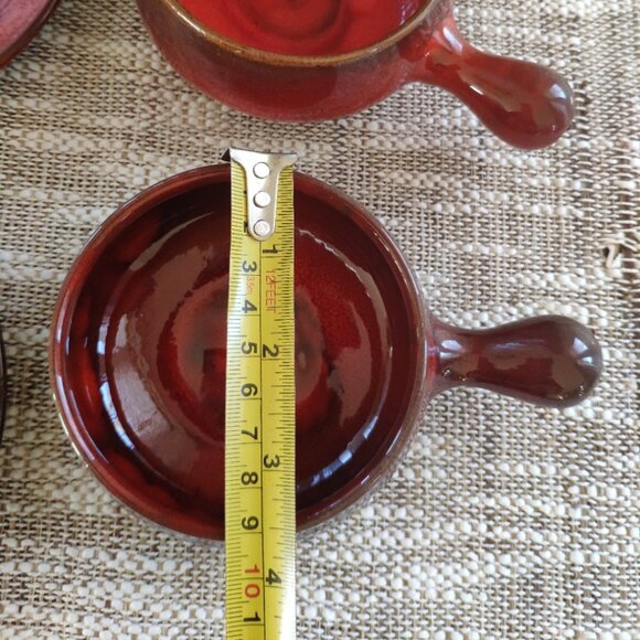 La Turbie France Bowls Plates Set of 8, VTG Studio Art Pottery Terracotta signed - Picture 11 of 14